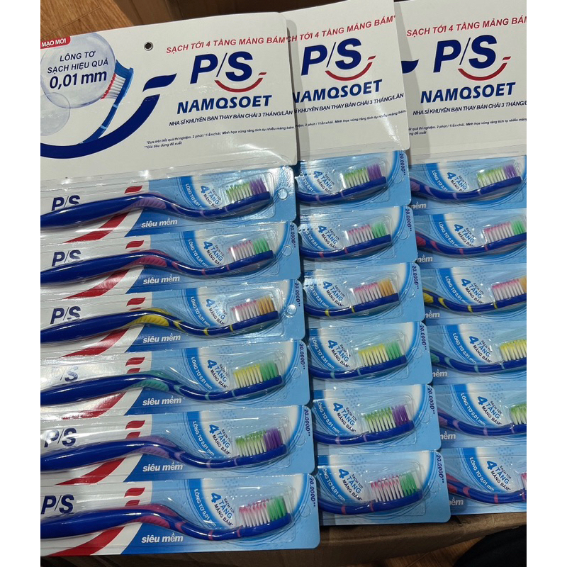 Vỉ 6 cái bàn chải đánh răng P/S NAMQSOET loại mới đầu lông mềm mại