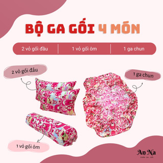 Bộ ga gối phi lụa 4 món nhiều màu