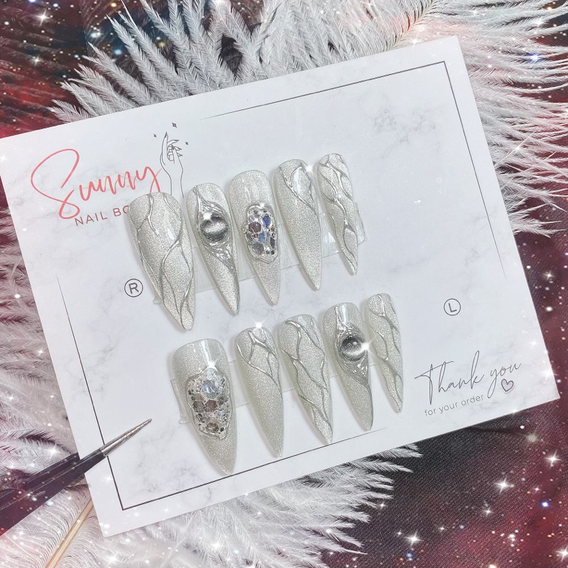 Nail box thiết kế mắt mèo vẽ gel