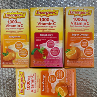 [bill Mỹ date 03/2025] Gói 9.1gr Bột Xủi Hòa Tan Emergen C bổ sung vitamin C 1.000mg có 3 mùi cam, quýt, Mâm xôi của Mỹ