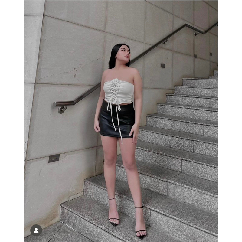 Chân váy da basic y2k Chlisty PU Leather Skirt co giãn 4 chiều dành cho nữ 40kg-80kg