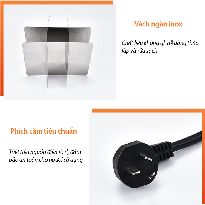 Bếp lẩu xiên que, nồi lẩu oden loại 9 ngăn kiểu Nhật Bản