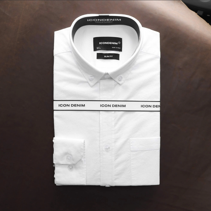 Áo sơ mi nam tay dài ICONDENIM Wolf Pattern chất Oxford chuẩn form cao cấp thanh lịch - SMID0106