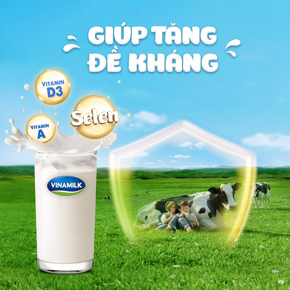 Thùng 48 hộp sữa tươi tiệt trùng Vinamilk 100% có đường 110ml