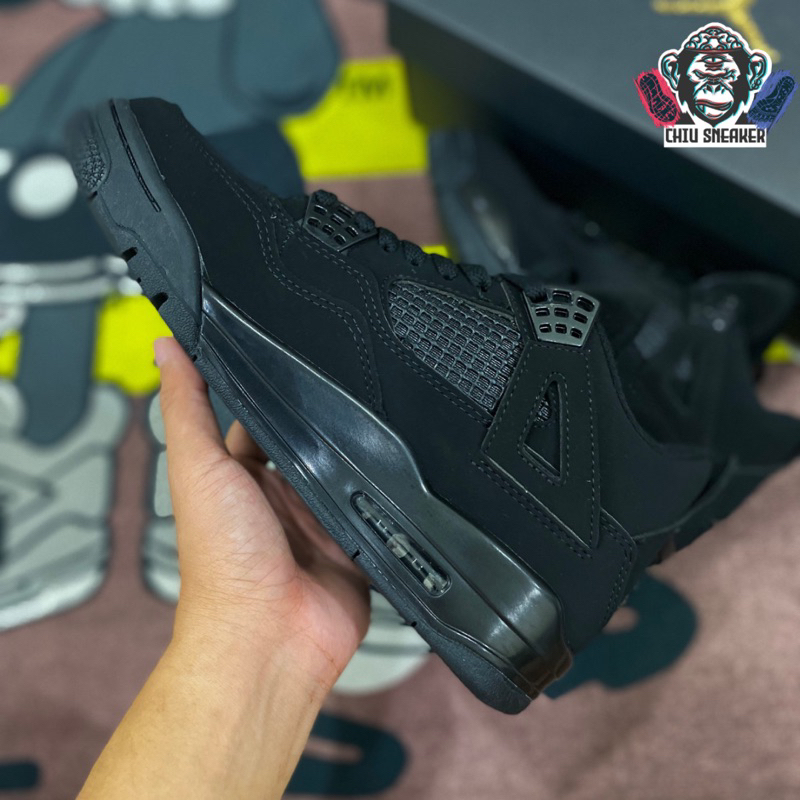 Giày sneaker nam nữ Jordan 4 Black Cat phiên bản 11 giày tăng chiều cao JD4 đen full bản đẹp