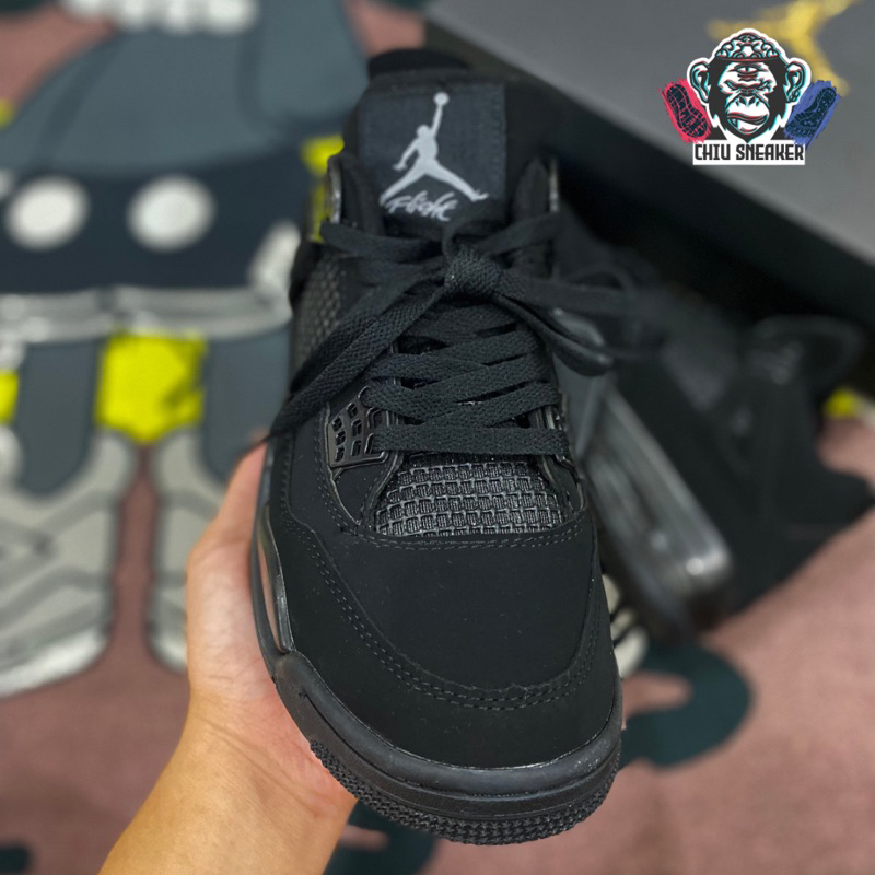 Giày sneaker nam nữ Jordan 4 Black Cat phiên bản 11 giày tăng chiều cao JD4 đen full bản đẹp