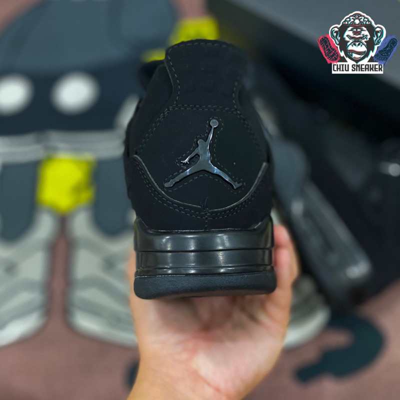 Giày sneaker nam nữ Jordan 4 Black Cat phiên bản 11 giày tăng chiều cao JD4 đen full bản đẹp