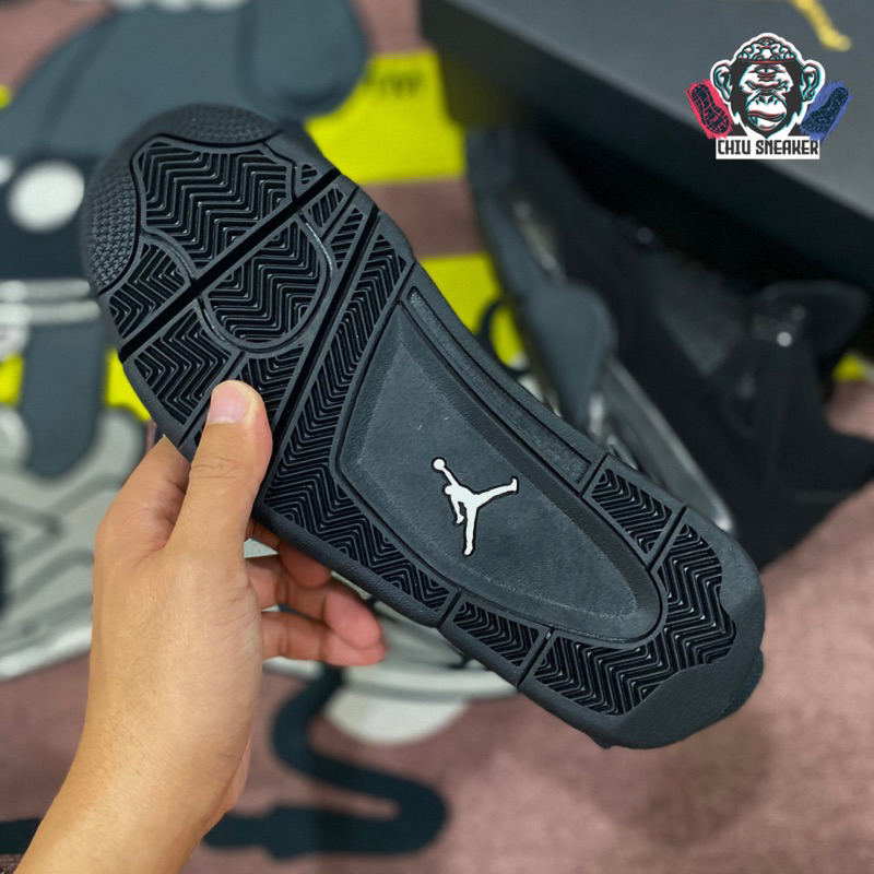 Giày sneaker nam nữ Jordan 4 Black Cat phiên bản 11 giày tăng chiều cao JD4 đen full bản đẹp