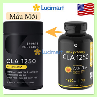 Viên giảm cân CLA 1250 Max Potency 1250mg Sports Research [Hàng Mỹ]