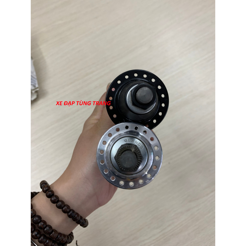 Hub / Đùm xe đạp sau trục đặc Den vặn QUANDO 36 Lỗ Phanh V / hợp kim nhôm Đài Loan .
