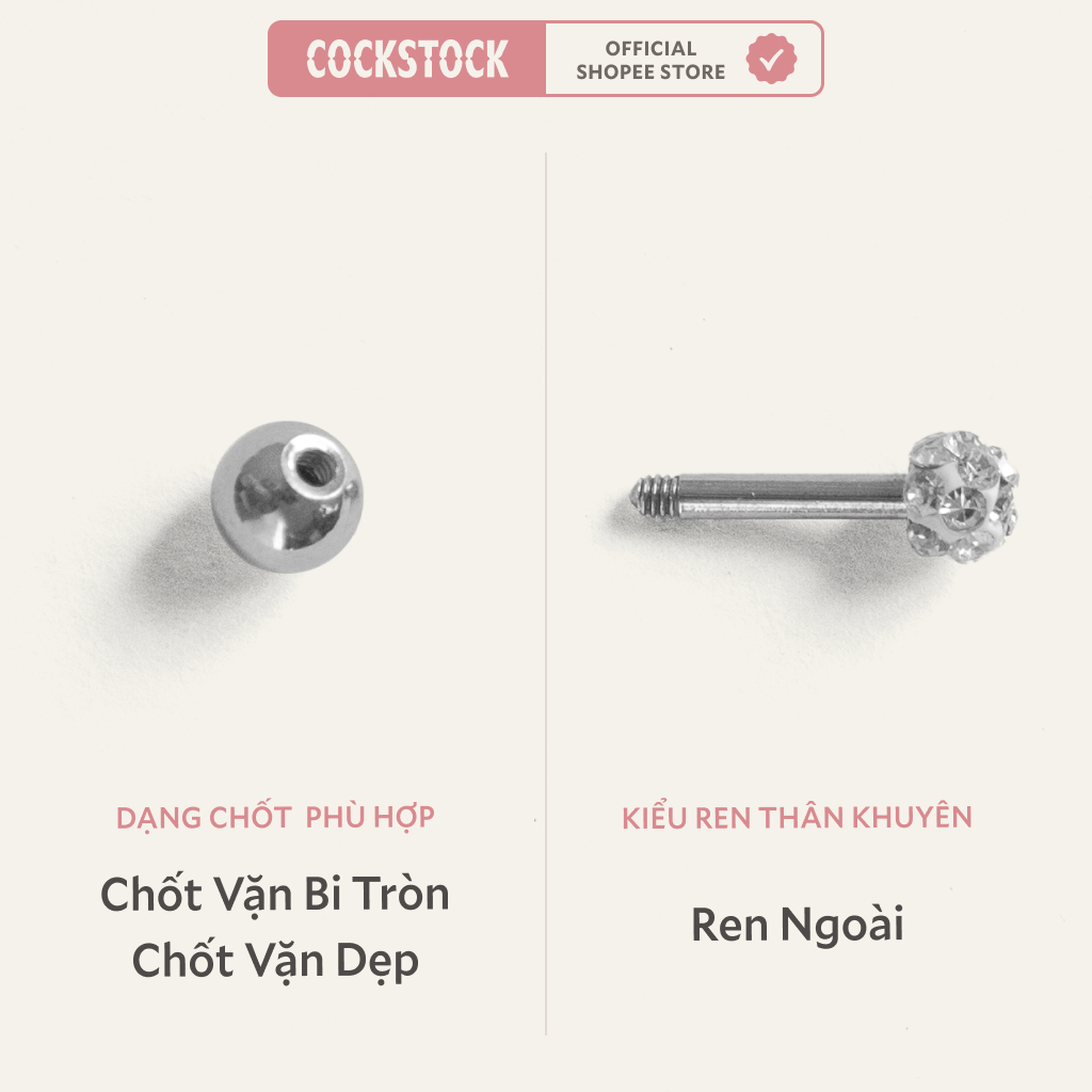 Khuyên tai 4 Diamonds Lightning Earring Cockstock