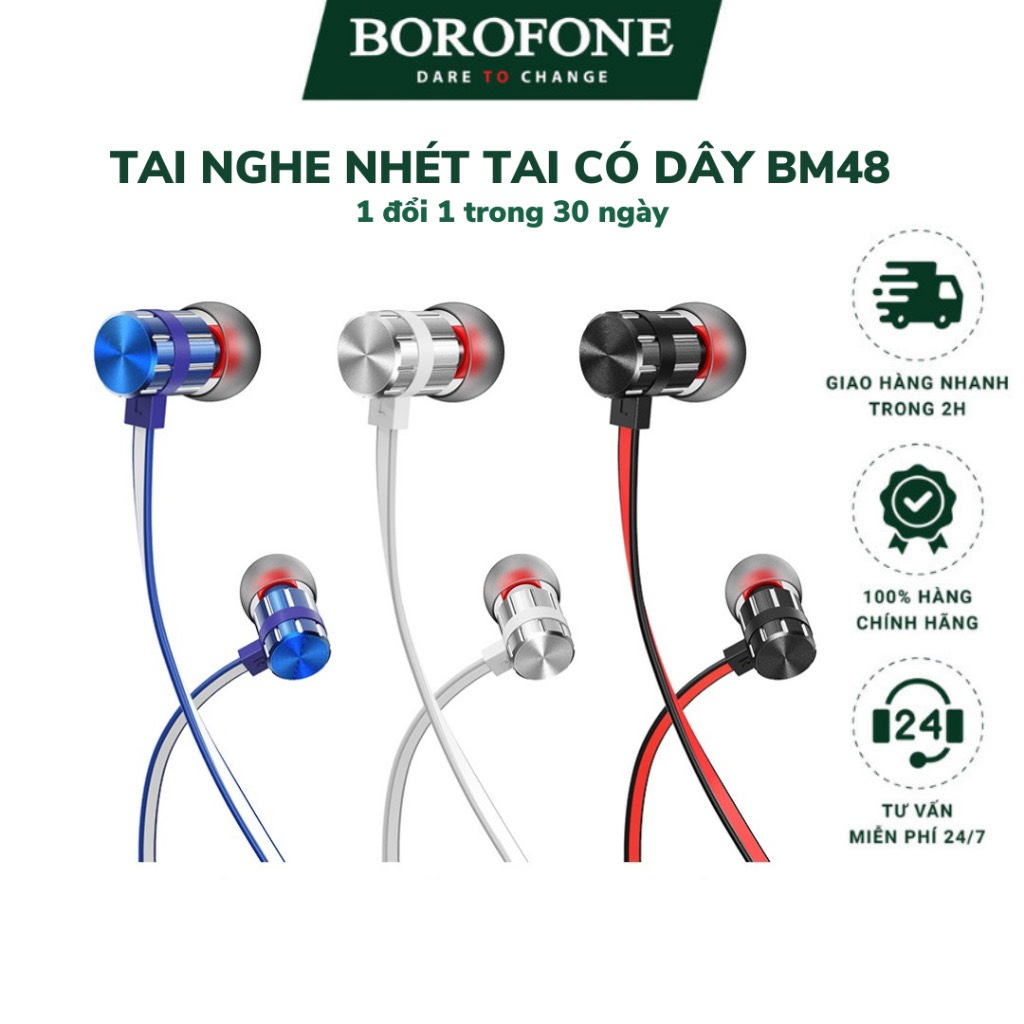 Giấy vệ sinh cho tai nghe nhét tai có dây BM48, tai kết nối có dây jack cắm 3.5