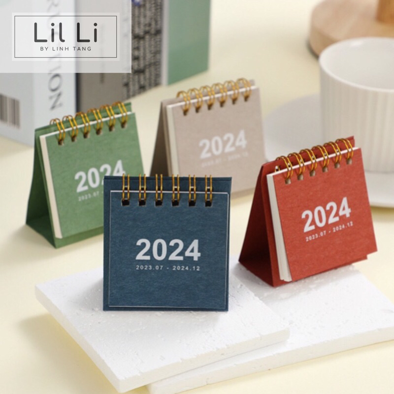 Lịch để bàn mini 2024 dễ thương kiểu dáng vintage