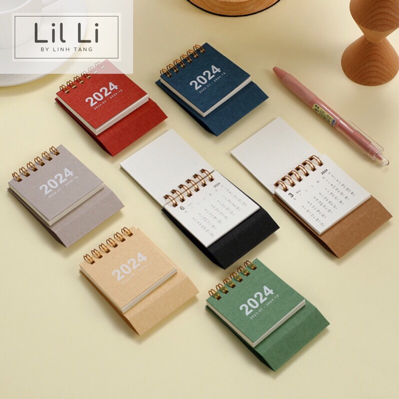 Lịch để bàn mini 2024 dễ thương kiểu dáng vintage