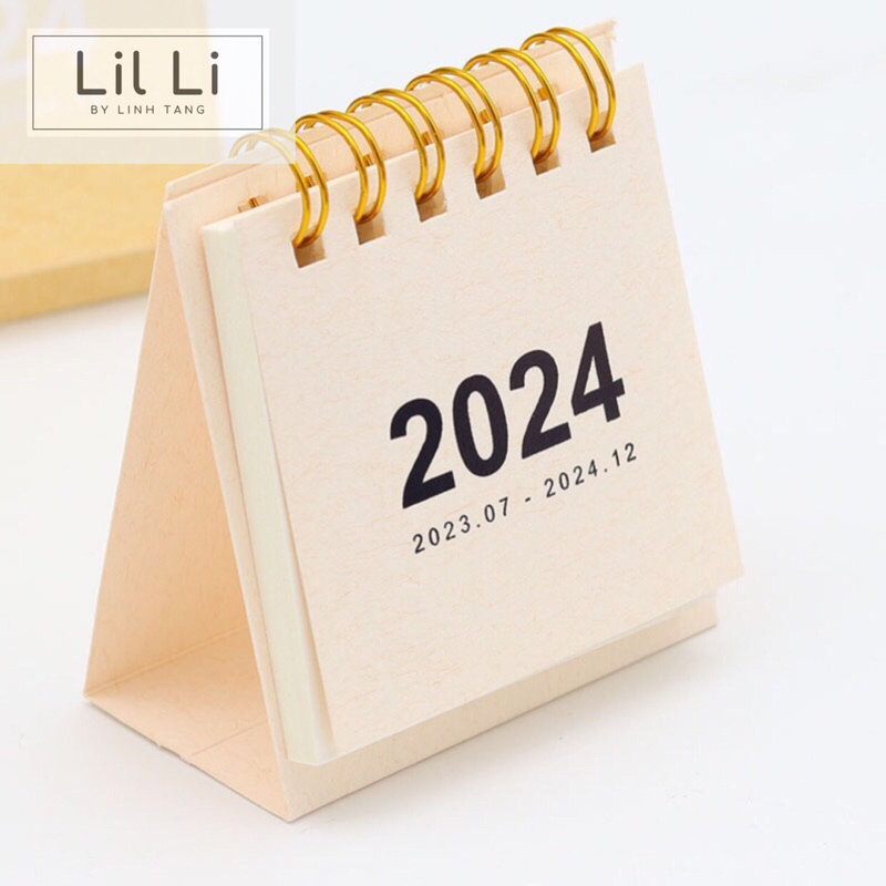 Lịch để bàn mini 2024 dễ thương kiểu dáng vintage