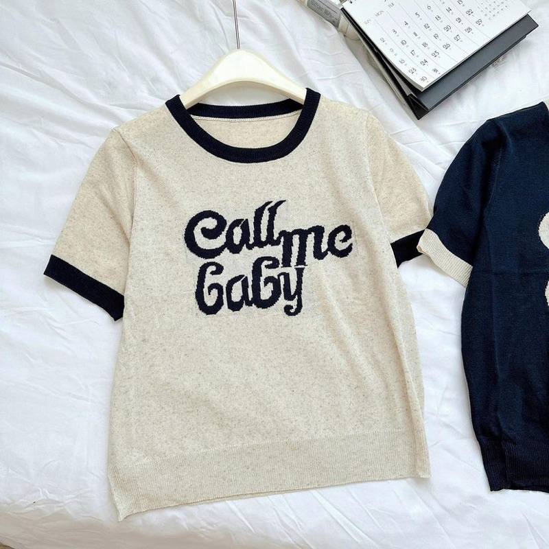 Áo len thêu chữ 8198