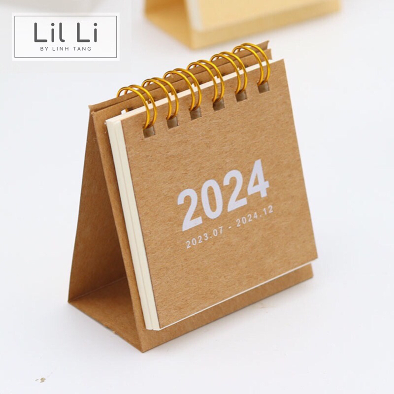 Lịch để bàn mini 2024 dễ thương kiểu dáng vintage