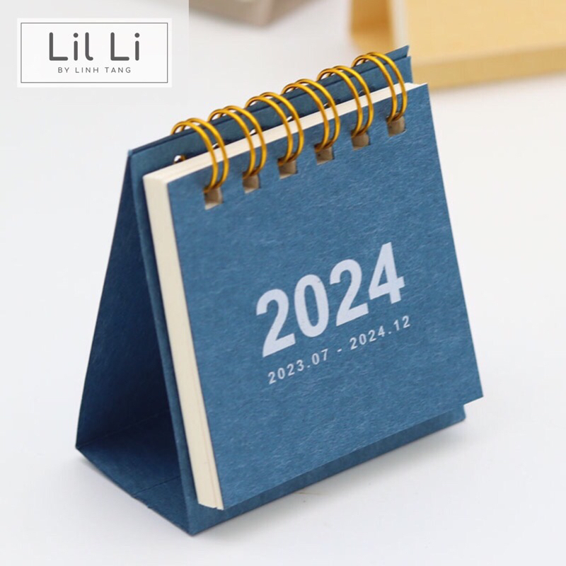 Lịch để bàn mini 2024 dễ thương kiểu dáng vintage