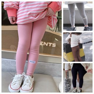 Quần dài legging bé gái phối nơ chất cotton len tăm xuất dư size nhí 8-18kg