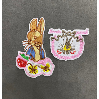 Sticker logo patch thêu bộ thỏ nâu ủi nhiệt