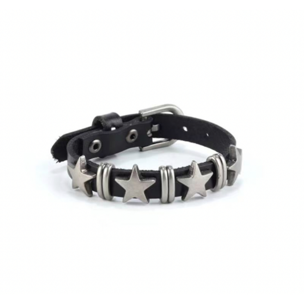 SET VÒNG TAY DA PU UNISEX CÁ TÍNH NGẦU HÀN NAM NỮ Y2K EGIRL PUNK GRUNGE AESTHETIC NGÔI SAO