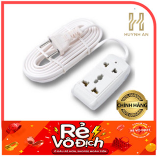 Ổ cắm điện liền dây du lịch đa năng 2 lỗ 2 chạc và 3 chạc - 2m mét 2200W 10A 250V S11, Hãng VINAKIP (Hàng chính hãng)