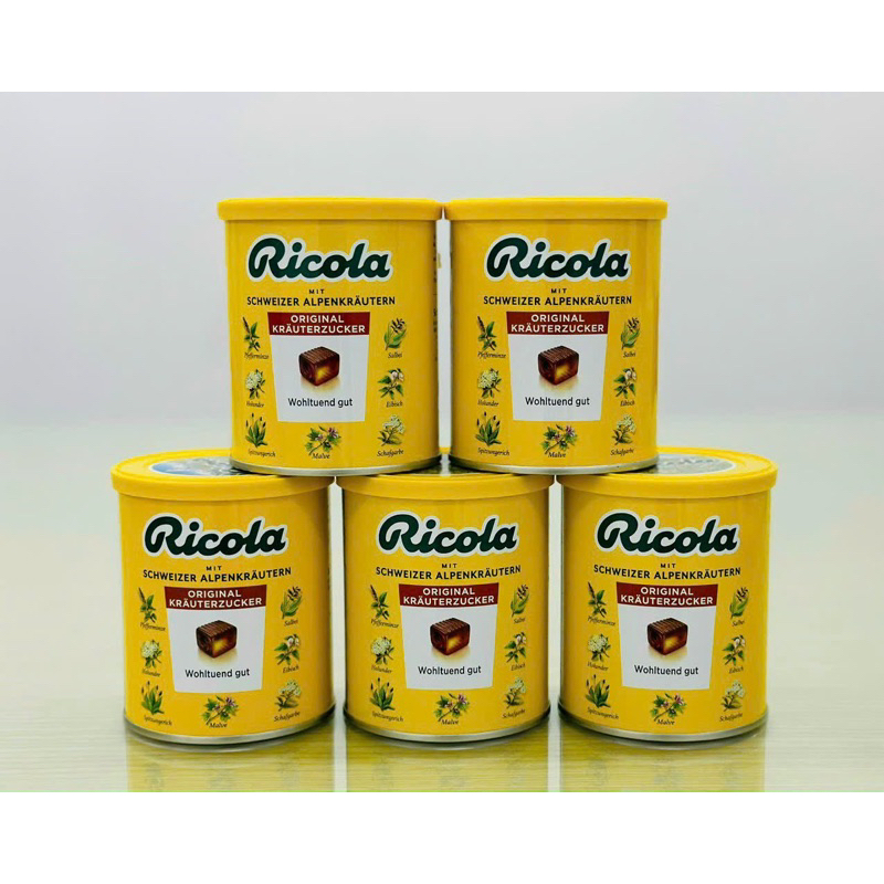Kẹo ngậm ho thảo dược Ricola Original Đức hộp 180 viên giảm ho, khàn giọng 250gr
