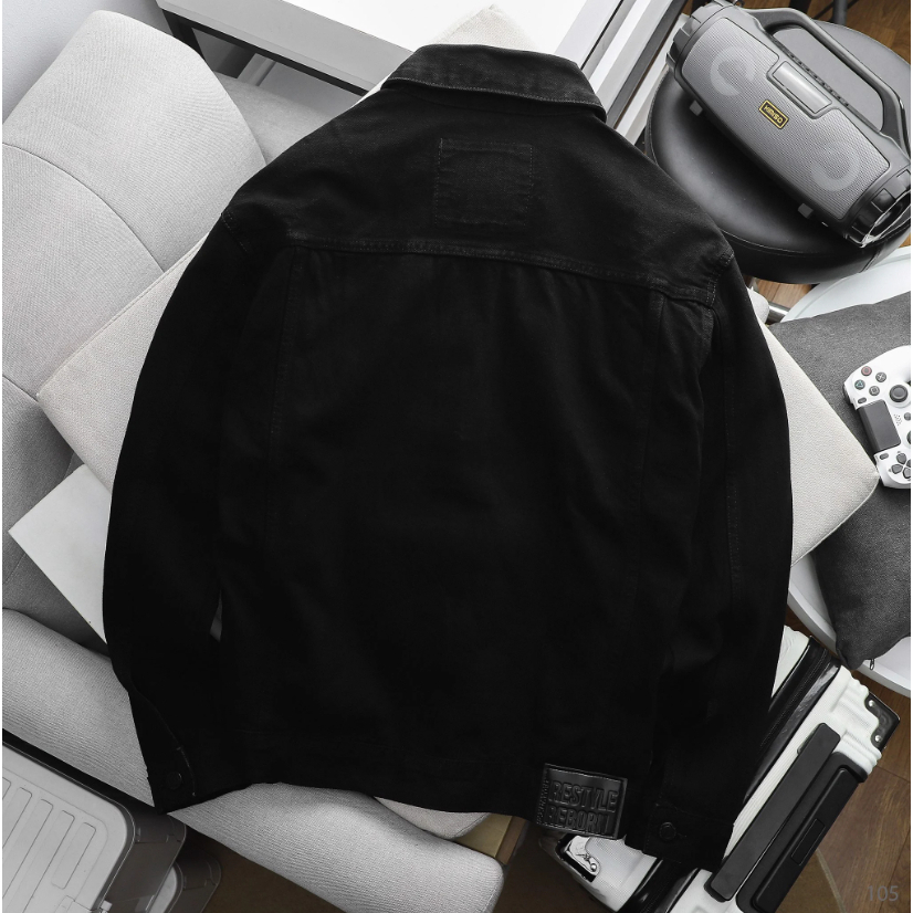 Áo khoác nam jeans ICONDENIM Regular Fit Black Wash chất denim dày dặn dáng regular thoải mái - AKID0105