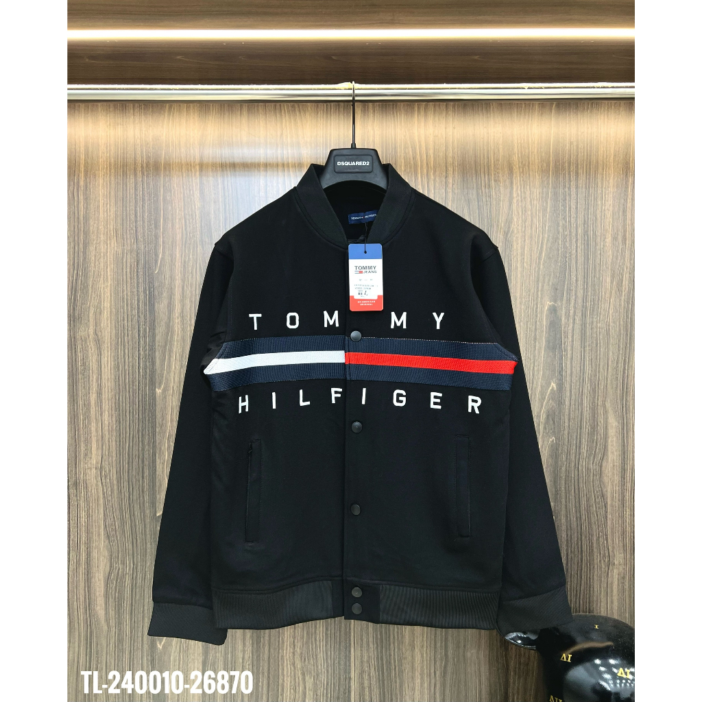 🔥Hot🔥Áo khoác bomber Tommy thêu vạch thiết kế hot trend Nam nữ New 2023