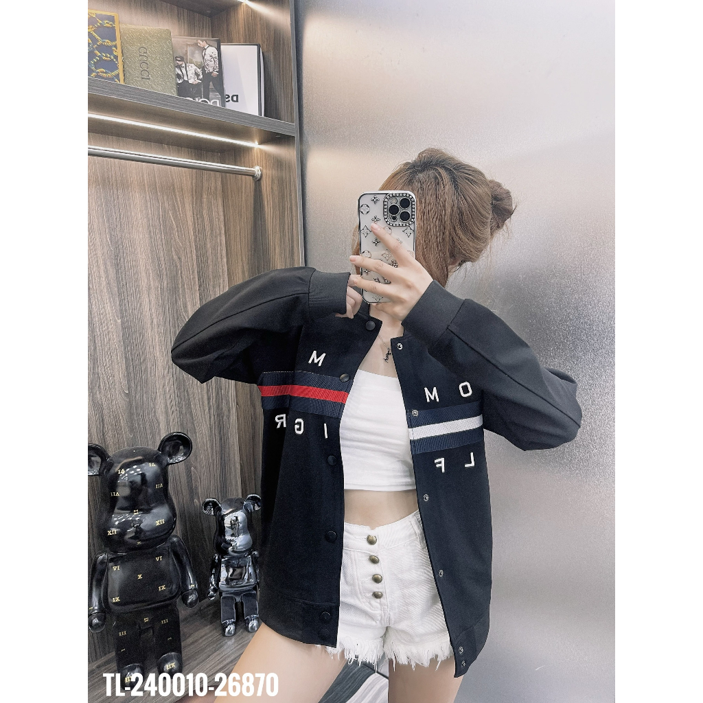 🔥Hot🔥Áo khoác bomber Tommy thêu vạch thiết kế hot trend Nam nữ New 2023