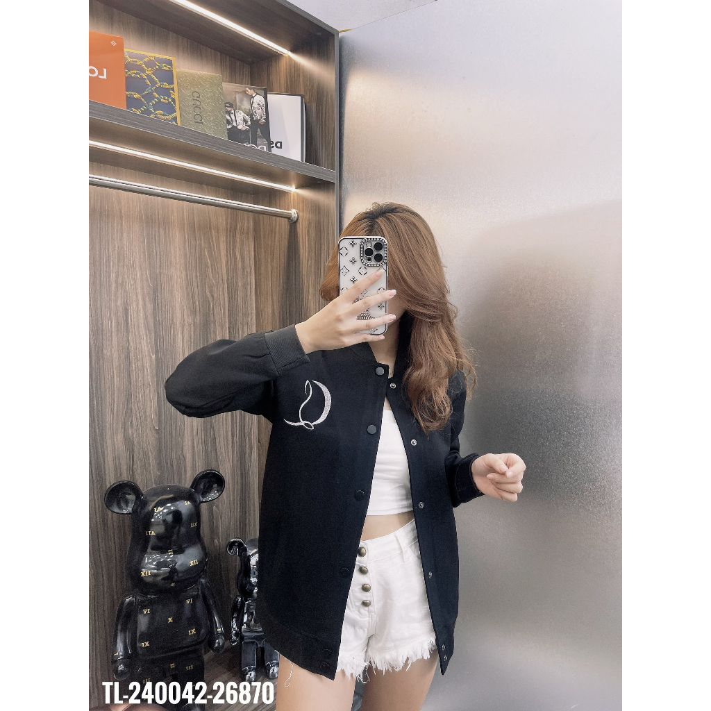 🔥Hot🔥Áo khoác bomber Louboutin chữ nhũ thiết kế hot trend Nam nữ New 2023