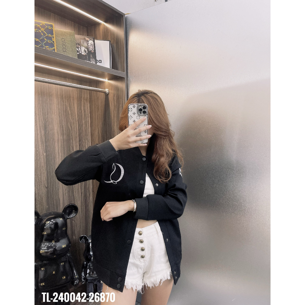🔥Hot🔥Áo khoác bomber Louboutin chữ nhũ thiết kế hot trend Nam nữ New 2023