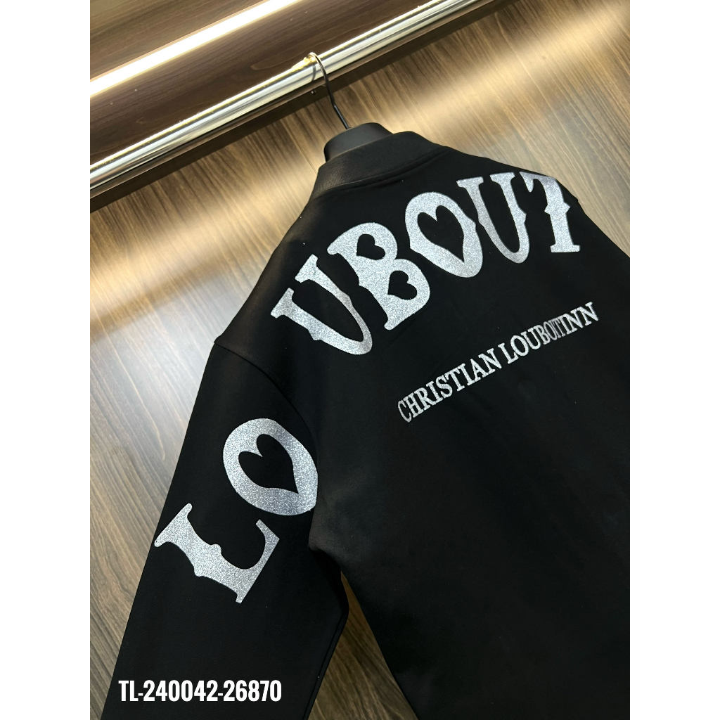 🔥Hot🔥Áo khoác bomber Louboutin chữ nhũ thiết kế hot trend Nam nữ New 2023