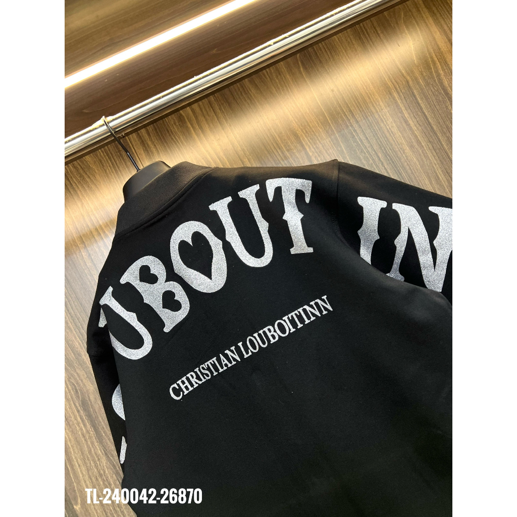 🔥Hot🔥Áo khoác bomber Louboutin chữ nhũ thiết kế hot trend Nam nữ New 2023