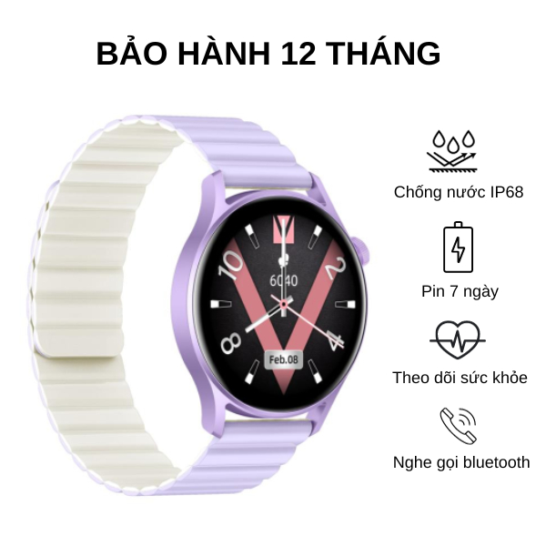 [CHÍNH HÃNG] Đồng hồ thông minh Kieslect LORA 2  | Tím | 1.3 inch | Nghe gọi bluetooth | BigBuy360 - bigbuy360.vn