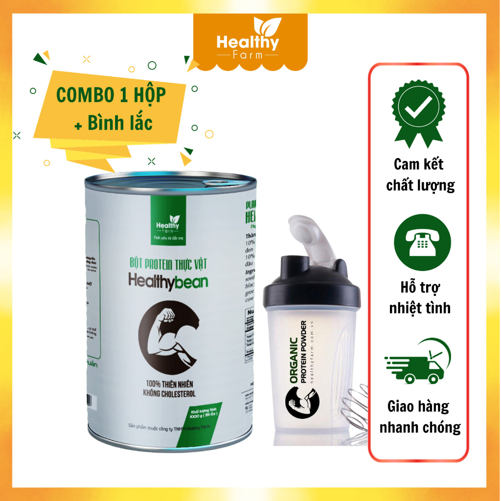 Bột Protein Healthy Bean Hỗ Trợ Tăng Cơ - Giảm Mỡ +1 Bình Lắc