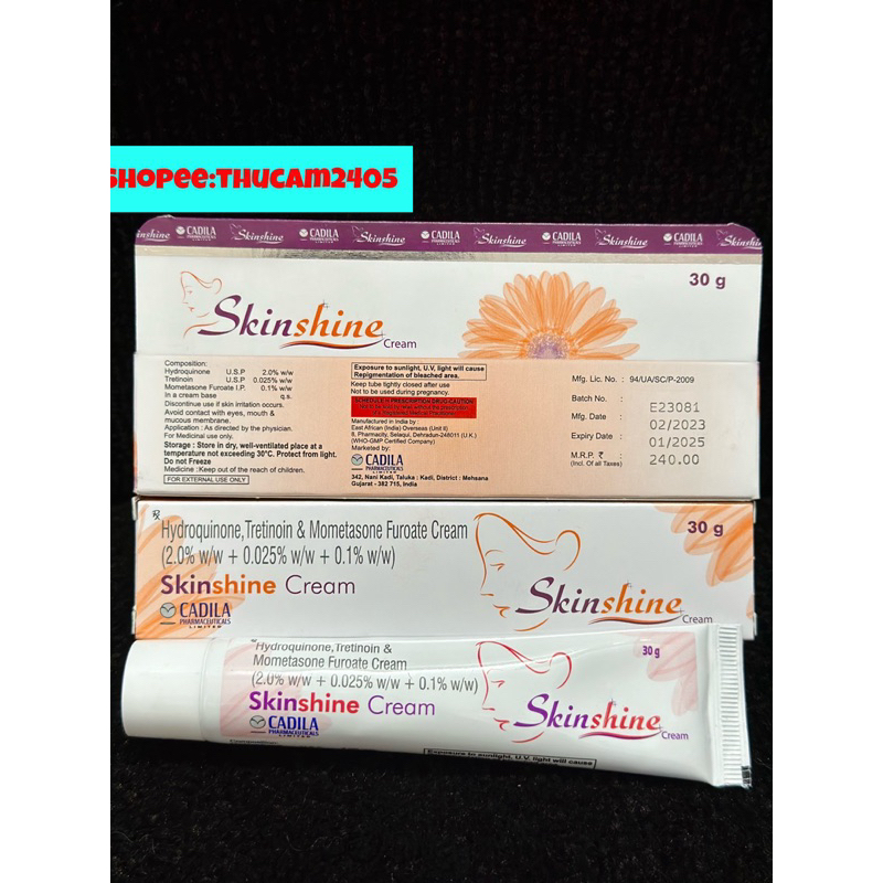 Skinshine cream  giảm thâm nám ,tàn nhang chống lão hoá da ,trắng da .