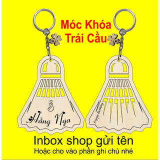 Móc khóa trái Cầu Lông Khắc Tên (inbox gửi tên in lên)