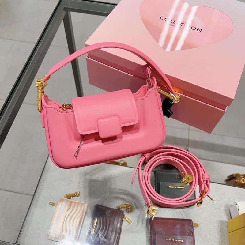 Túi Đeo Vai Đeo Chéo Cnk Hồng Full Box Mới Hàng Loại 1 Size 17cm