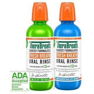 Nước súc miệng TheraBreath 473ml. TheraBreath Fresh Breath Oral Rinse, Mild Mint, 16 Ounce Bottle