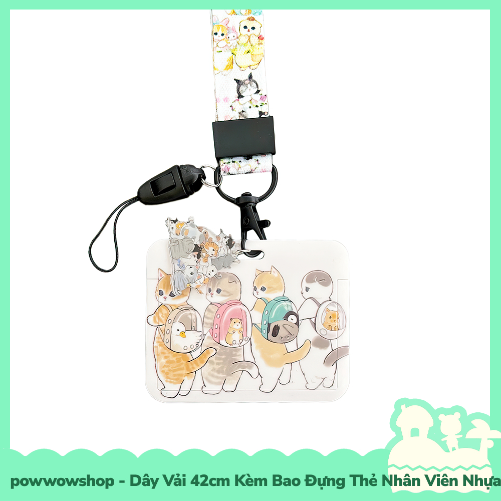 Dây Đeo Kèm Bao Đựng Thẻ Nhân Viên Ngang Nhựa ABS Phong Cách Nhân Vật Hoạt Hình Funny Cat School