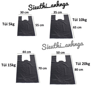 1kg Túi nilon đen gói hàng loại dày, Túi bóng đen/Màu đựng rác.