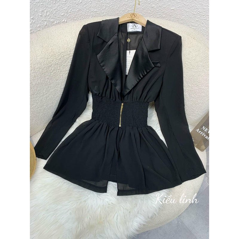 Bigsize Set áo tay dài cổ vest bo chun eo thiết kế 55-95kg