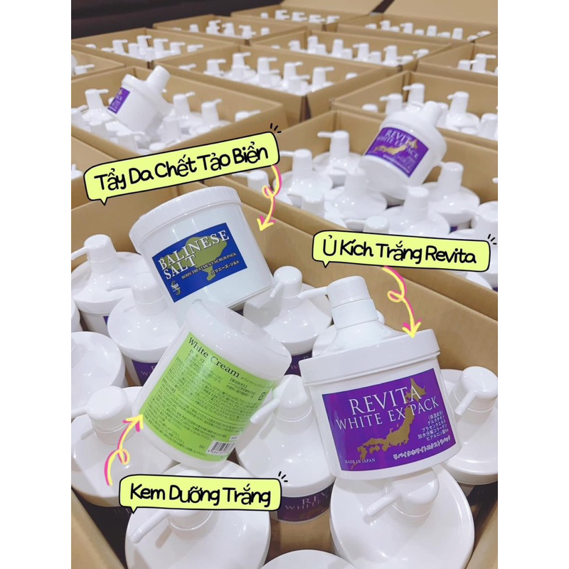 Mẫu Tím Bản Mới Revita White Ex Pack⭐ Ủ Trắng Sữa Chua Nhật Bản Balinese Yoghurt Pack chứa AHA 500g