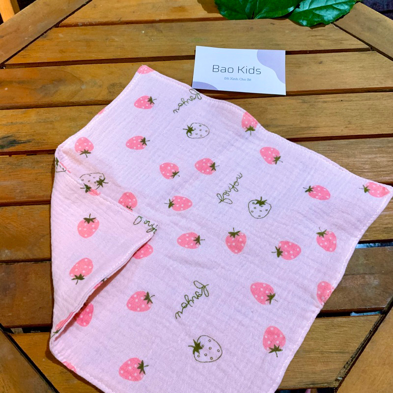 Combo 5 Khăn mặt 4 lớp vải muslin siêu dày cho bé