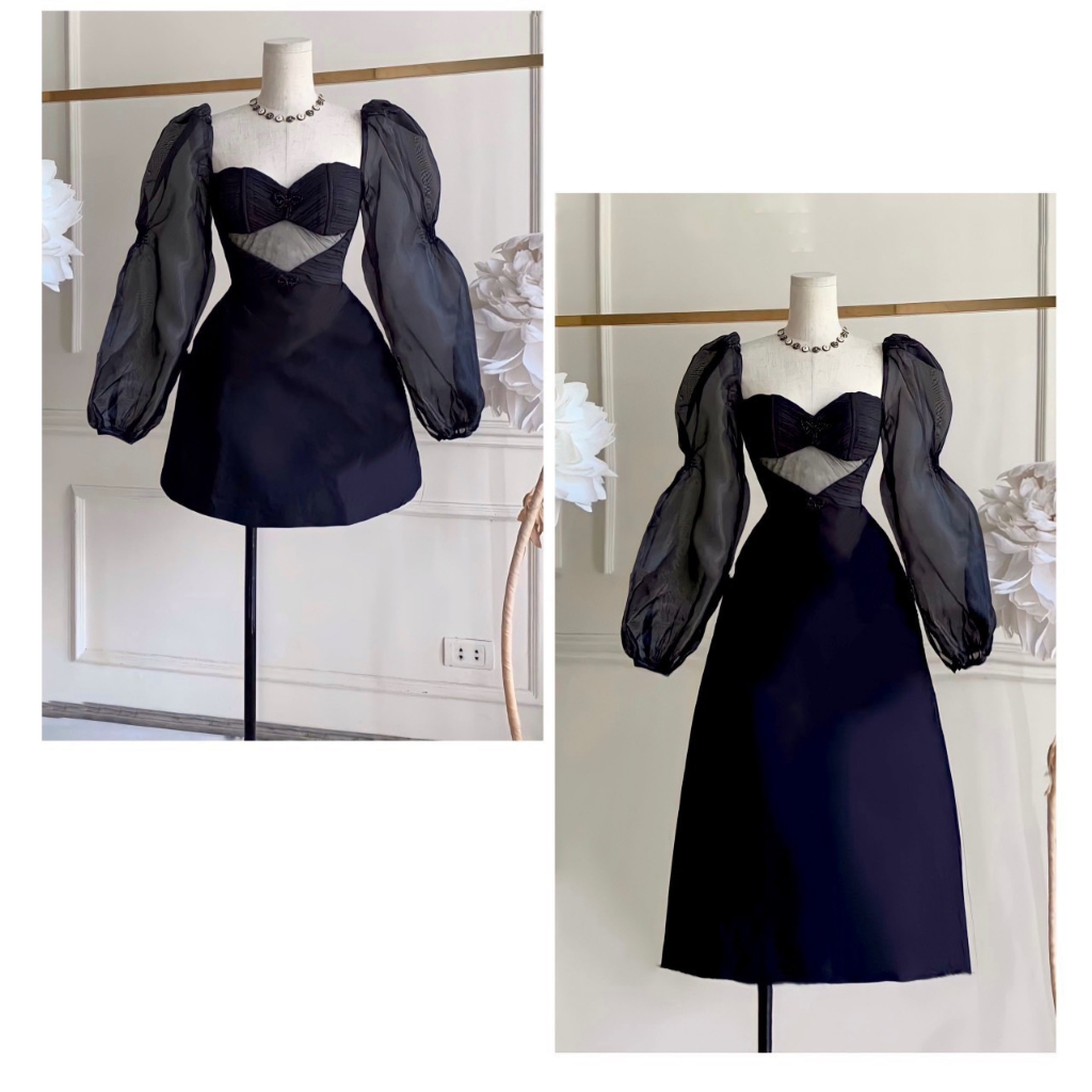 BIGSIZE HIẾU HIẾU - Đầm nữ thiết kế tay dài phối voan 55-95kg