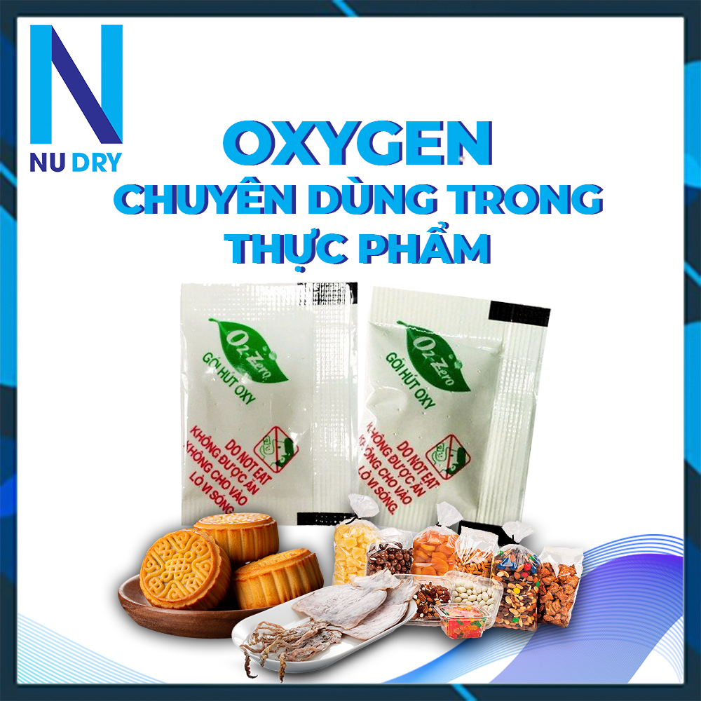 COMBO 300 Gói hút ẩm Thực phẩm dùng cho Bánh Trung Thu,các loại bánh, cá khô, chống ôi thiu túi hút khí oxy NU DRY