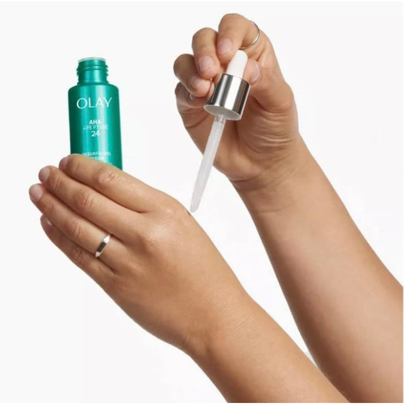USA_Serum hỗ trợ tẩy tế bào chết, tái tạo phục hồi làn da Olay AHA + PEPTIDE 24 Resurfacing Serum