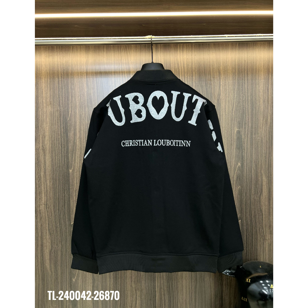 🔥Hot🔥Áo khoác bomber Louboutin chữ nhũ thiết kế hot trend Nam nữ New 2023