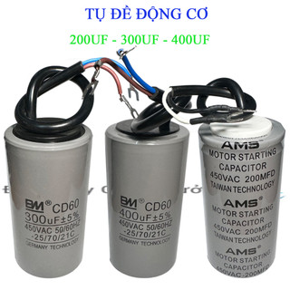 Tụ đề động cơ 200uf,300uf,400uf -450VAC - Tụ khởi động cho động cơ - LOẠI CÓ DÂY và CỐT cắm